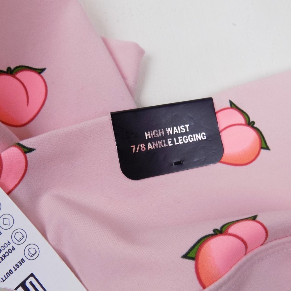 nwt victoria's secret PINK ultimate leggings peach emoji print - Picture 5 of 7